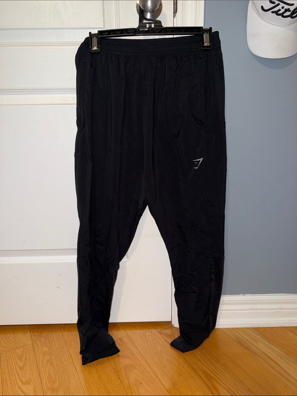 Gymshark Men's Black Performance Joggers with zipper pockets